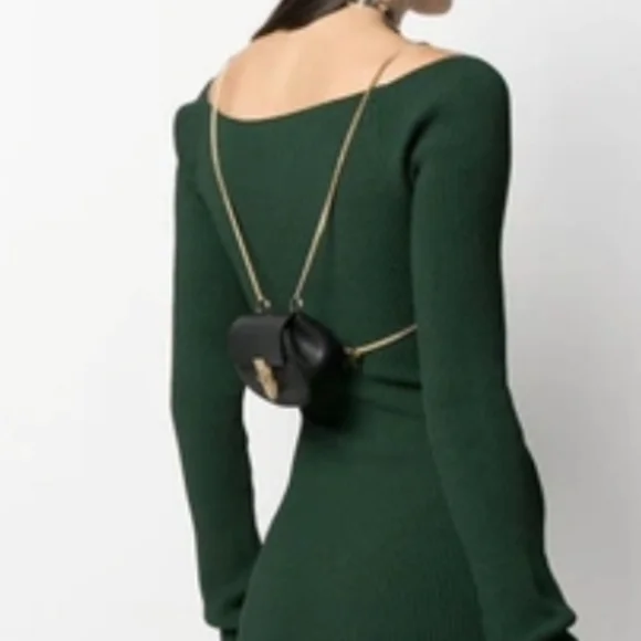 Chloe Drew Leather Crossbody Backpack Black - Picture 16 of 16